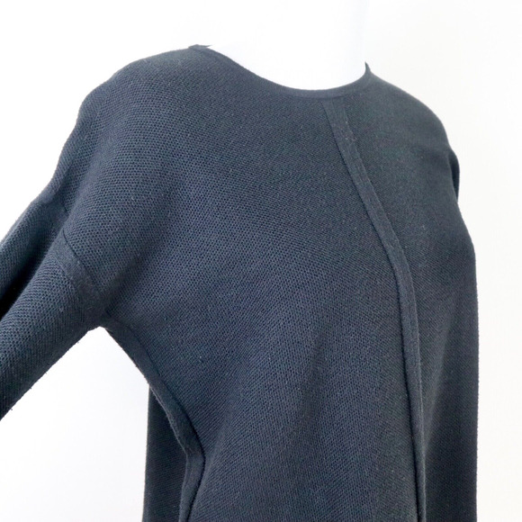 J Jill Size S Tie Front Cotton Blend Sweater Textured Fine Knit Black - Picture 6 of 9